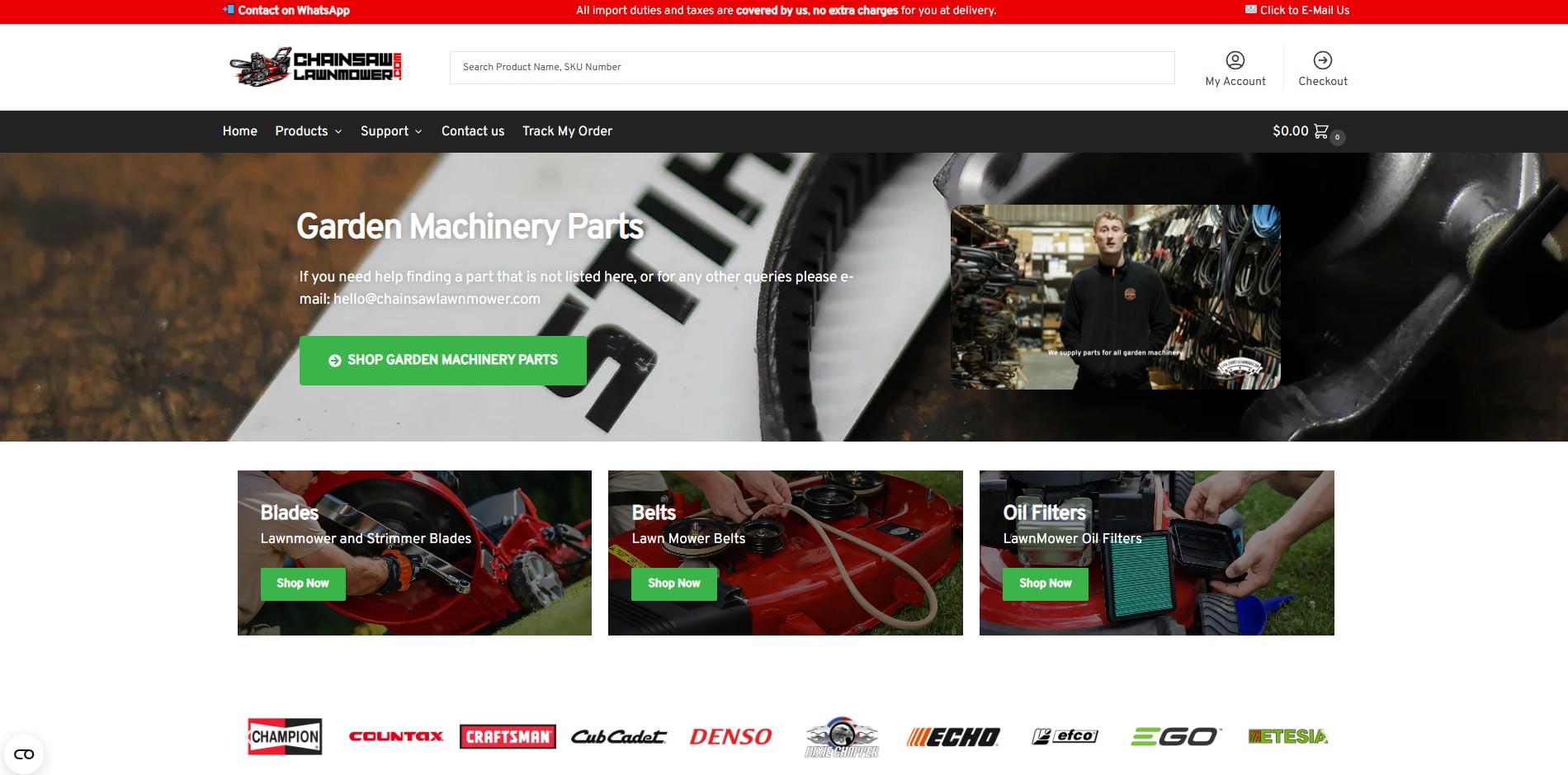 Chainsawlawnmower.com website preview