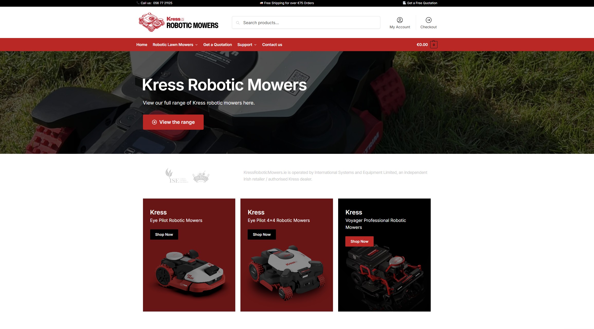 Kress Robotic Mowers website preview